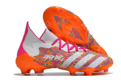 Men's Adidas Predator Freak.1 FG Football Boots - White/Pink/Orange