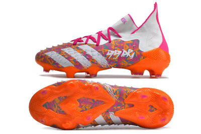 Men's Adidas Predator Freak.1 FG Football Boots - White/Pink/Orange