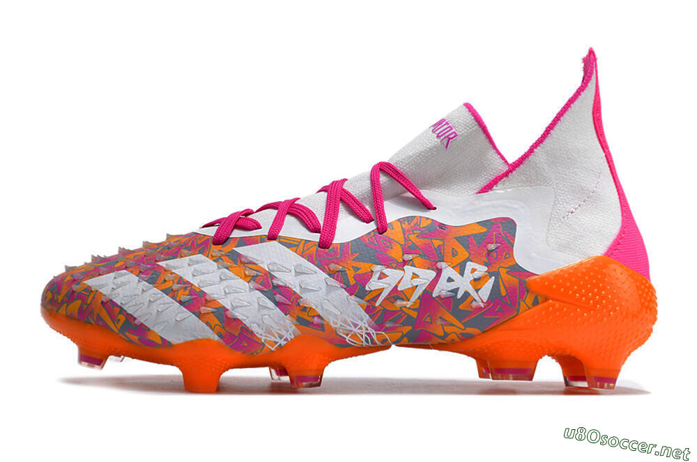 Men's Adidas Predator Freak.1 FG Football Boots - White/Pink/Orange 0
