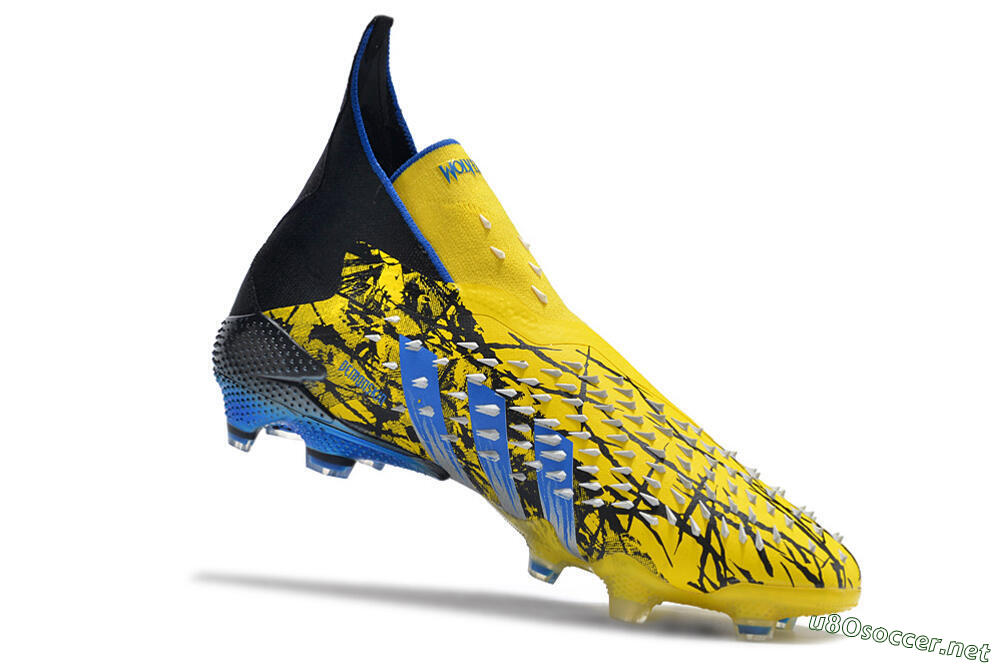 Men's Adidas Predator Freak+ FG Football Boots - Yellow/Blue/Black 4