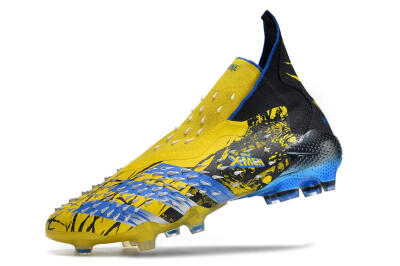 Men's Adidas Predator Freak+ FG Football Boots - Yellow/Blue/Black