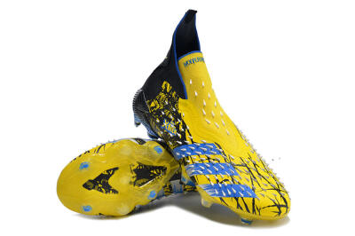 Men's Adidas Predator Freak+ FG Football Boots - Yellow/Blue/Black