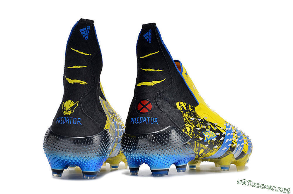 Men's Adidas Predator Freak+ FG Football Boots - Yellow/Blue/Black 6