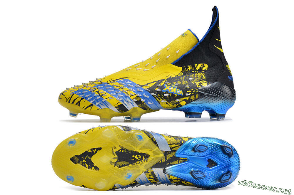 Men's Adidas Predator Freak+ FG Football Boots - Yellow/Blue/Black 1
