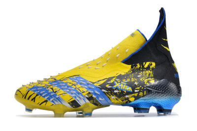 Men's Adidas Predator Freak+ FG Football Boots - Yellow/Blue/Black