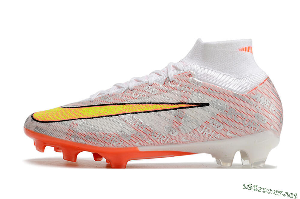 Unisex Nike Air Zoom Mercurial Superfly 9 Elite FG Football Boots - White/Orange/Sliver 0