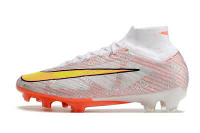 Unisex Nike Air Zoom Mercurial Superfly 9 Elite FG Football Boots - White/Orange/Sliver