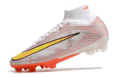Unisex Nike Air Zoom Mercurial Superfly 9 Elite FG Football Boots - White/Orange/Sliver