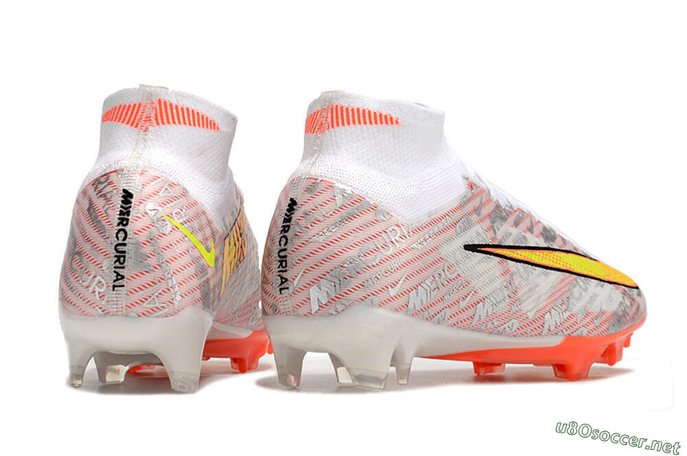 Unisex Nike Air Zoom Mercurial Superfly 9 Elite FG Football Boots - White/Orange/Sliver 6