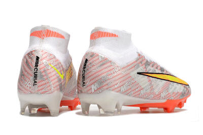 Unisex Nike Air Zoom Mercurial Superfly 9 Elite FG Football Boots - White/Orange/Sliver