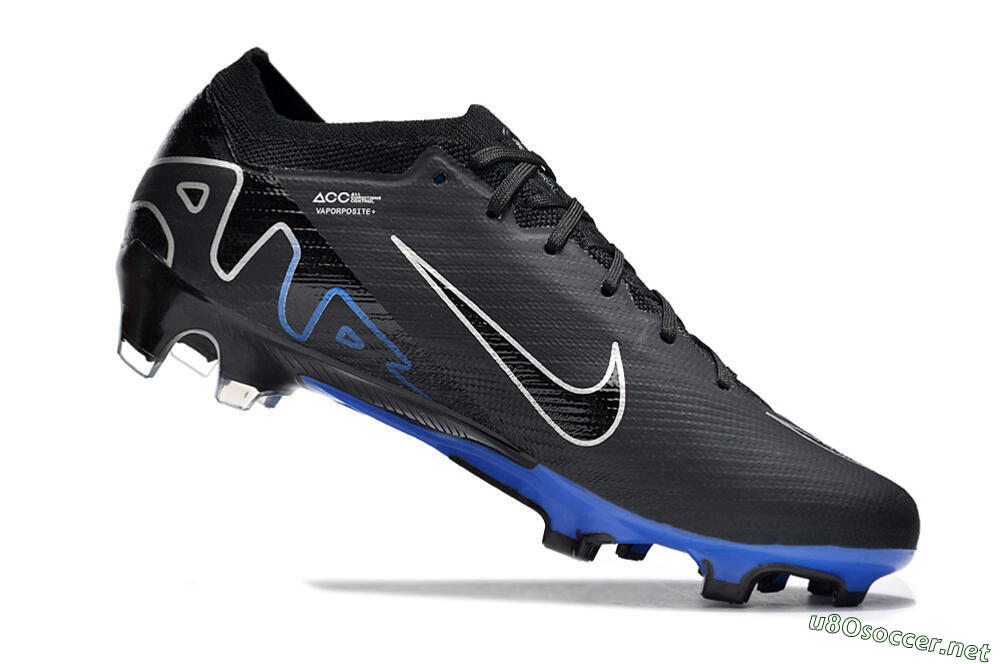 Unisex Nike Air Zoom Vapor 15 Elite SE FG Football Boots - Black/Blue/White 4