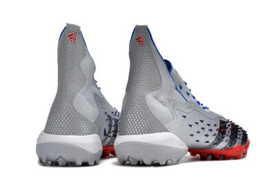 Unisex Adidas Predator Freak+ TF Football Shoes - Silver/Blue/Red