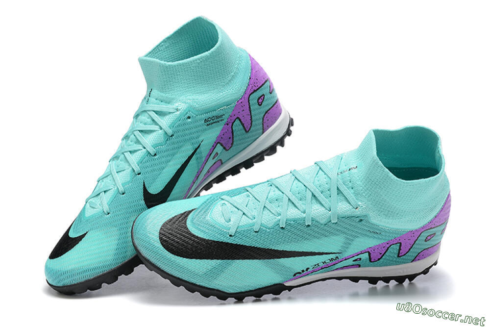 Men's Nike Air Zoom Mercurial Superfly 9 Elite TF Football Shoes - Blue/Black/Purple 5