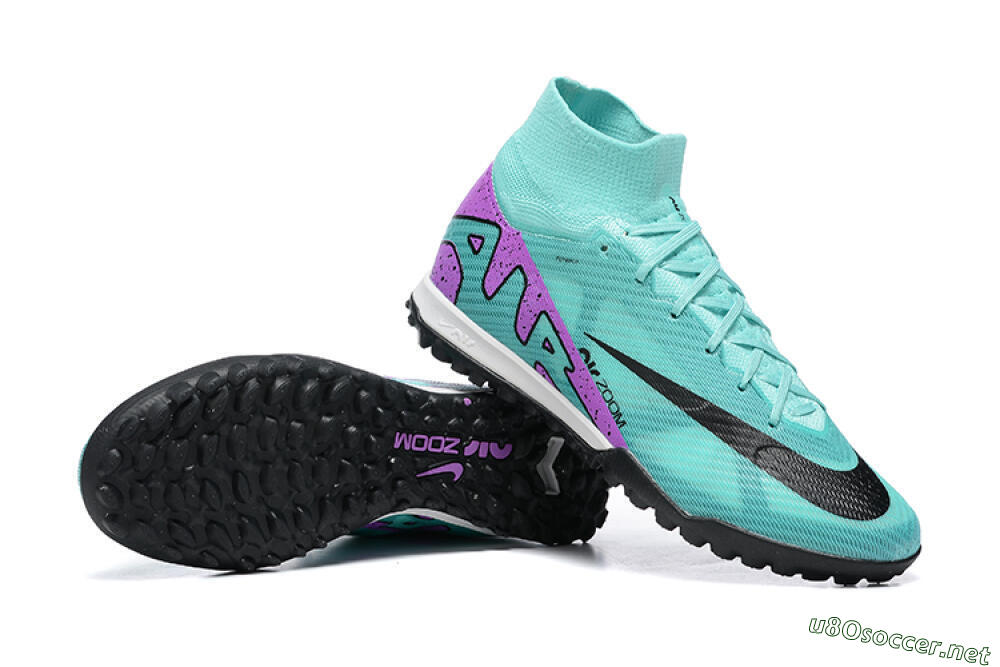 Men's Nike Air Zoom Mercurial Superfly 9 Elite TF Football Shoes - Blue/Black/Purple 4