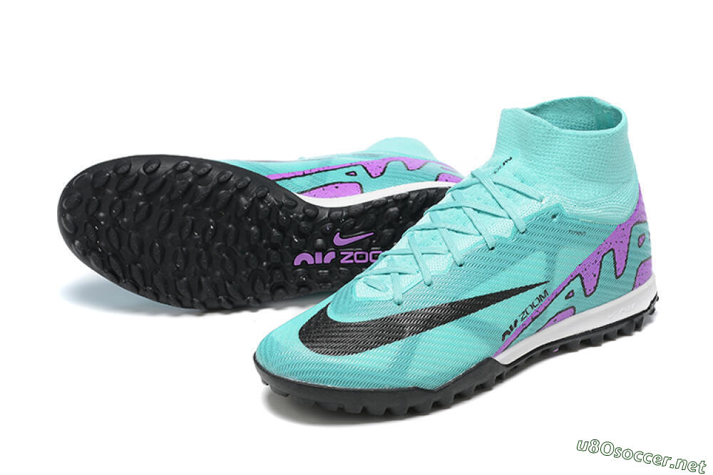 Men's Nike Air Zoom Mercurial Superfly 9 Elite TF Football Shoes - Blue/Black/Purple 3