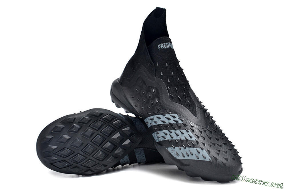Unisex Adidas Predator Freak+ TF Football Shoes - Black/Silver 3