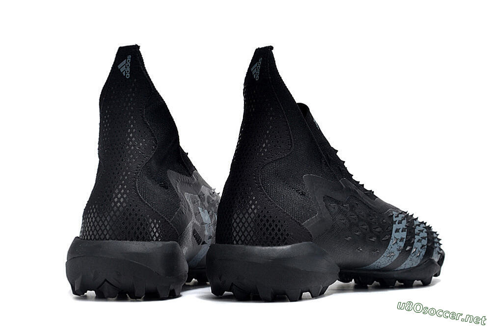 Unisex Adidas Predator Freak+ TF Football Shoes - Black/Silver 6