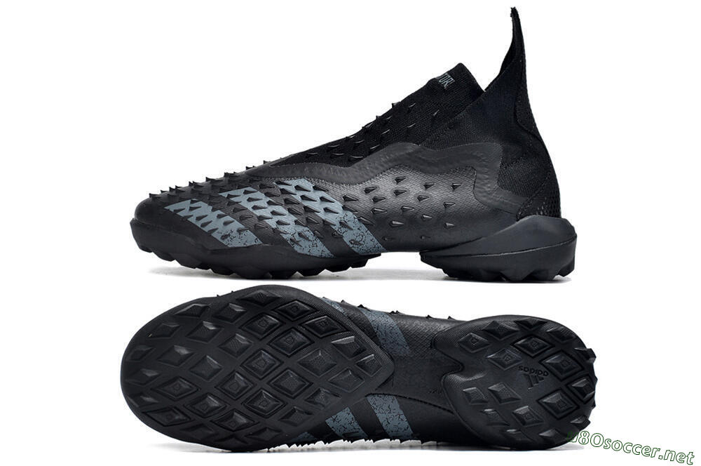 Unisex Adidas Predator Freak+ TF Football Shoes - Black/Silver 1