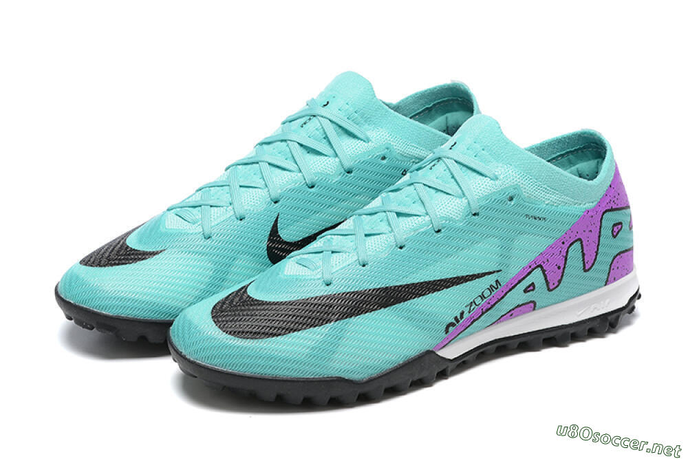 Men's Nike Air Zoom Mercurial Vapor 15 Elite TF Football Shoes - Blue/Black/Purple 9