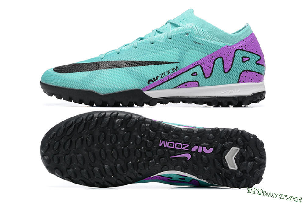 Men's Nike Air Zoom Mercurial Vapor 15 Elite TF Football Shoes - Blue/Black/Purple 1