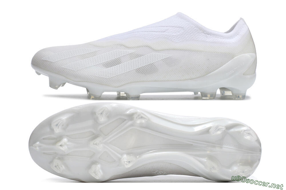 Men's Adidas X Crazyfast+ LL FG Football Boots - White/White/White 1