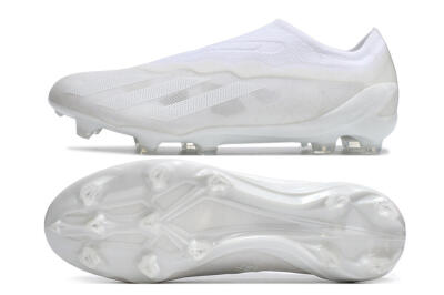 Men's Adidas X Crazyfast+ LL FG Football Boots - White/White/White