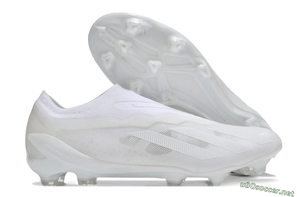 Men's Adidas X Crazyfast+ LL FG Football Boots - White/White/White 2
