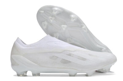 Men's Adidas X Crazyfast+ LL FG Football Boots - White/White/White