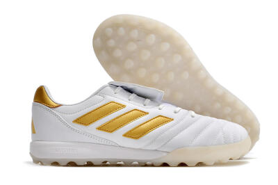 Men's Adidas Copa Gloro TF Football Shoes - White/Gold