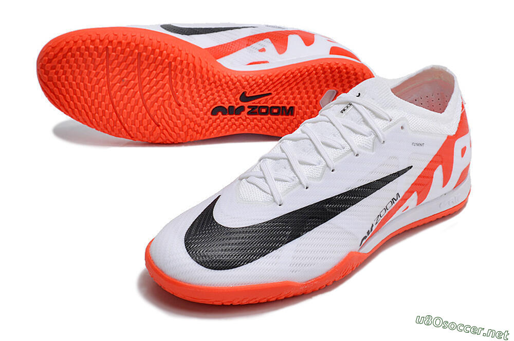 Men's Nike Air Zoom Mercurial Vapor 15 Elite IC Football Shoes - White/Black/Red 3