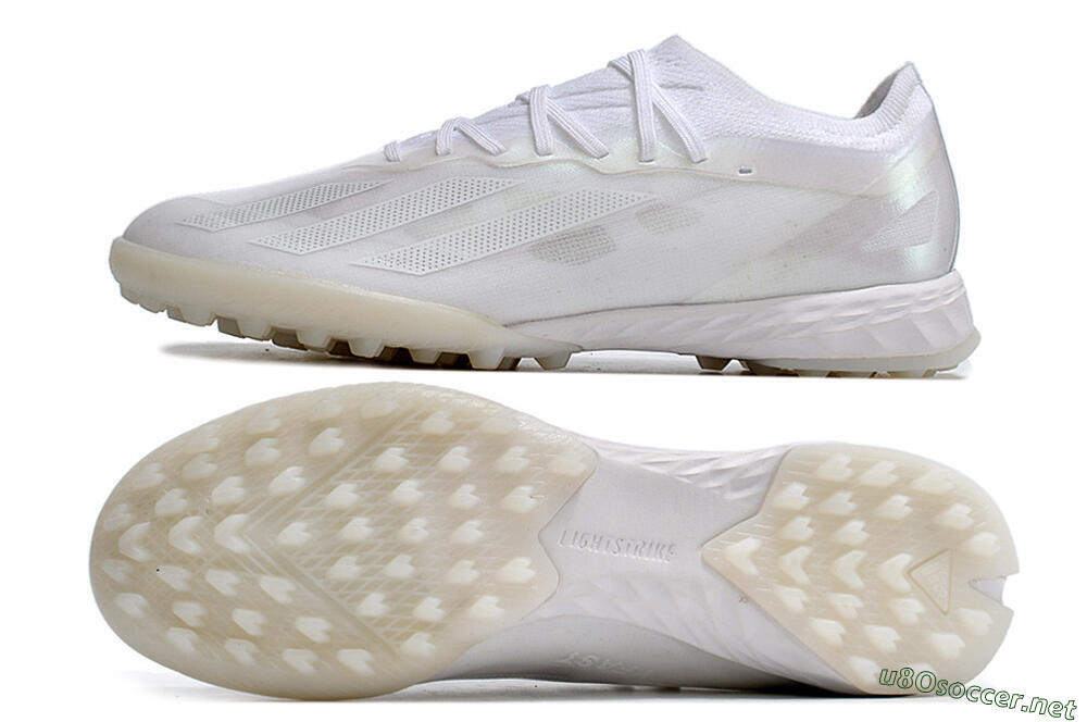 Men's Adidas X Crazyfast.1 TF Football Shoes - White/Silver 1