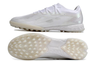 Men's Adidas X Crazyfast.1 TF Football Shoes - White/Silver