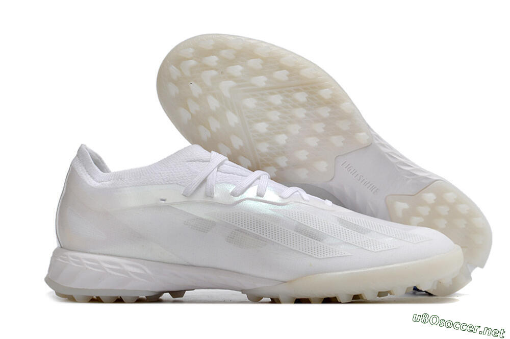 Men's Adidas X Crazyfast.1 TF Football Shoes - White/Silver 2