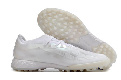 Men's Adidas X Crazyfast.1 TF Football Shoes - White/Silver