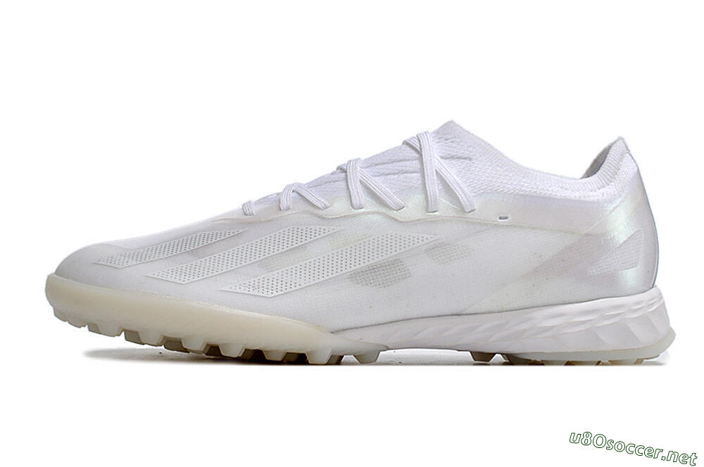 Men's Adidas X Crazyfast.1 TF Football Shoes - White/Silver 0