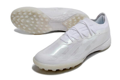 Men's Adidas X Crazyfast.1 TF Football Shoes - White/Silver