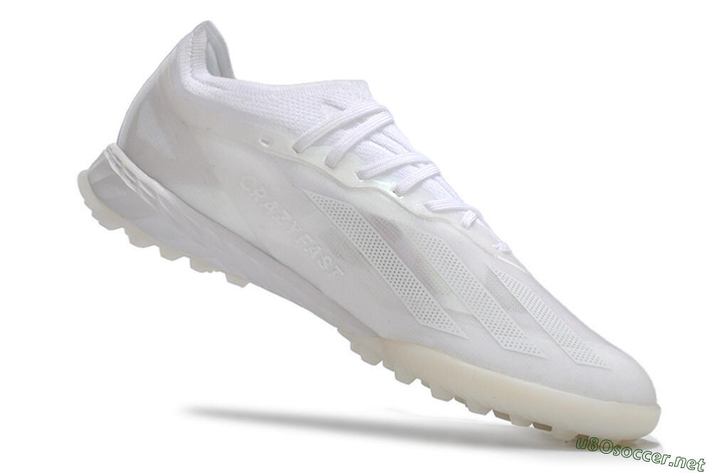 Men's Adidas X Crazyfast.1 TF Football Shoes - White/Silver 4