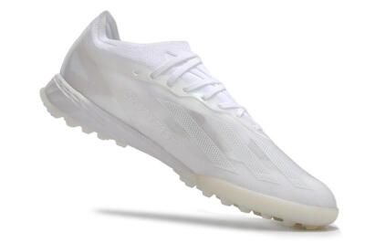 Men's Adidas X Crazyfast.1 TF Football Shoes - White/Silver