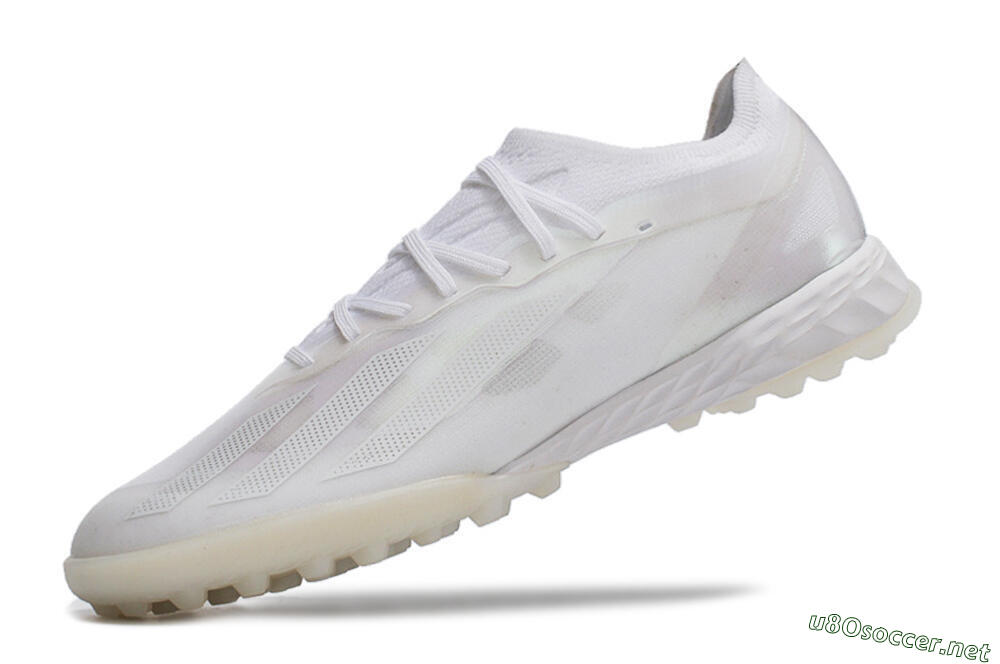 Men's Adidas X Crazyfast.1 TF Football Shoes - White/Silver 5