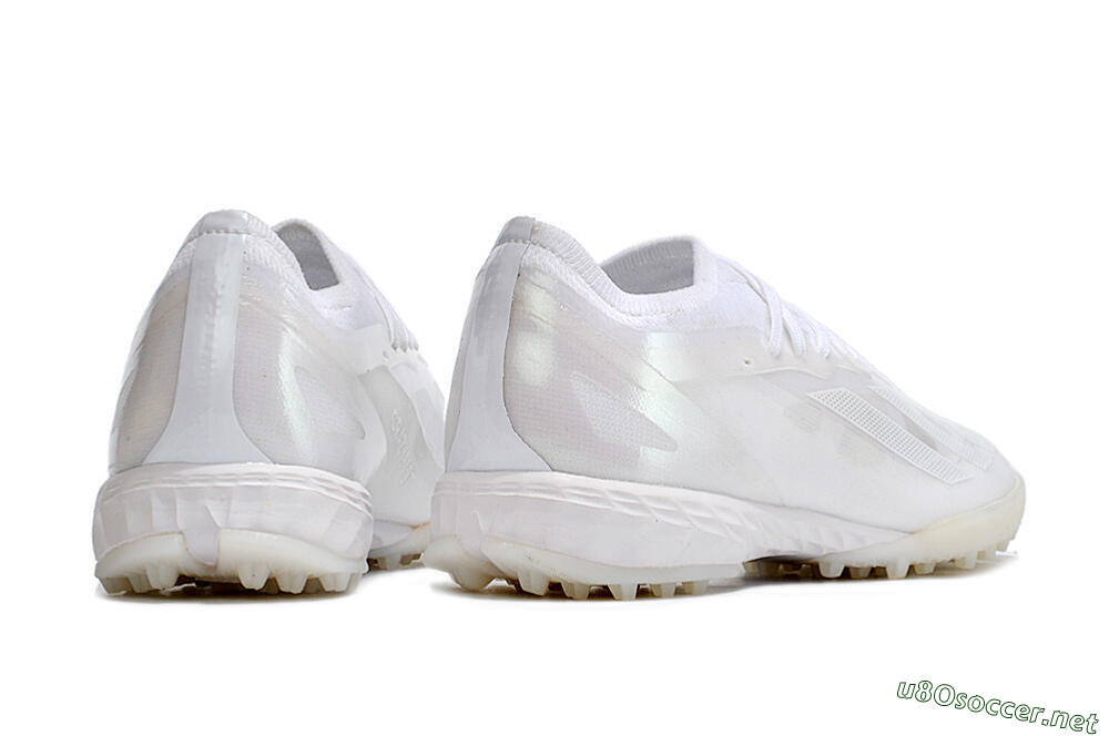 Men's Adidas X Crazyfast.1 TF Football Shoes - White/Silver 6