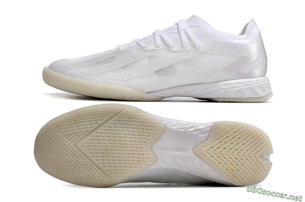 Men's Adidas X Crazyfast.1 IC Football Shoes - White/Silver 1