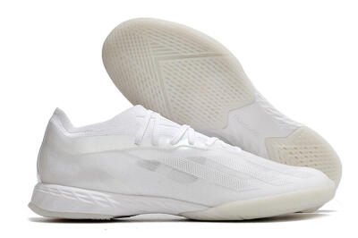 Men's Adidas X Crazyfast.1 IC Football Shoes - White/Silver