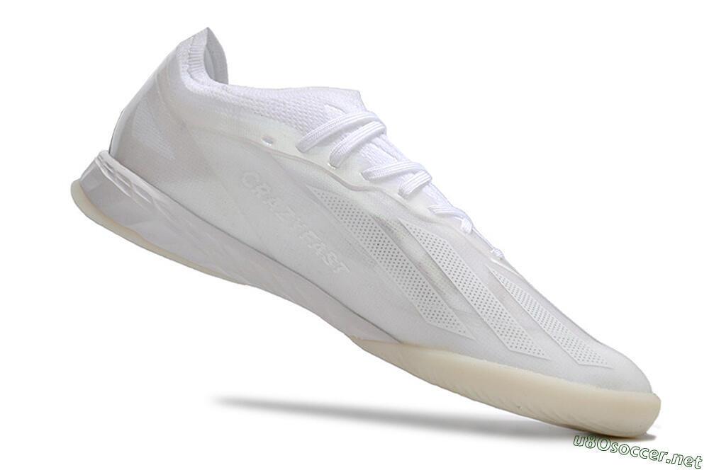 Men's Adidas X Crazyfast.1 IC Football Shoes - White/Silver 4