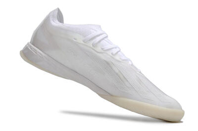 Men's Adidas X Crazyfast.1 IC Football Shoes - White/Silver