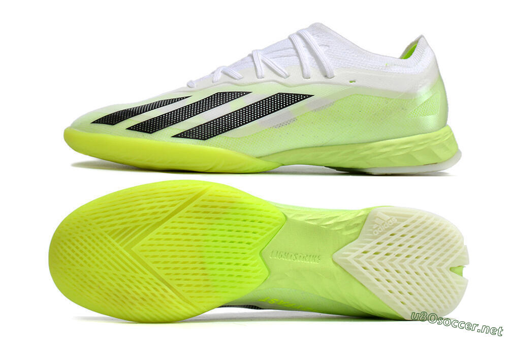 Men's Adidas X Crazyfast.1 IC Football Shoes - Green/White/Black 1