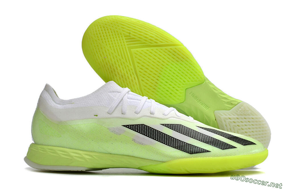Men's Adidas X Crazyfast.1 IC Football Shoes - Green/White/Black 2