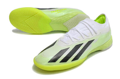 Men's Adidas X Crazyfast.1 IC Football Shoes - Green/White/Black