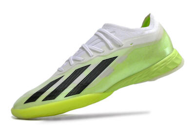 Men's Adidas X Crazyfast.1 IC Football Shoes - Green/White/Black