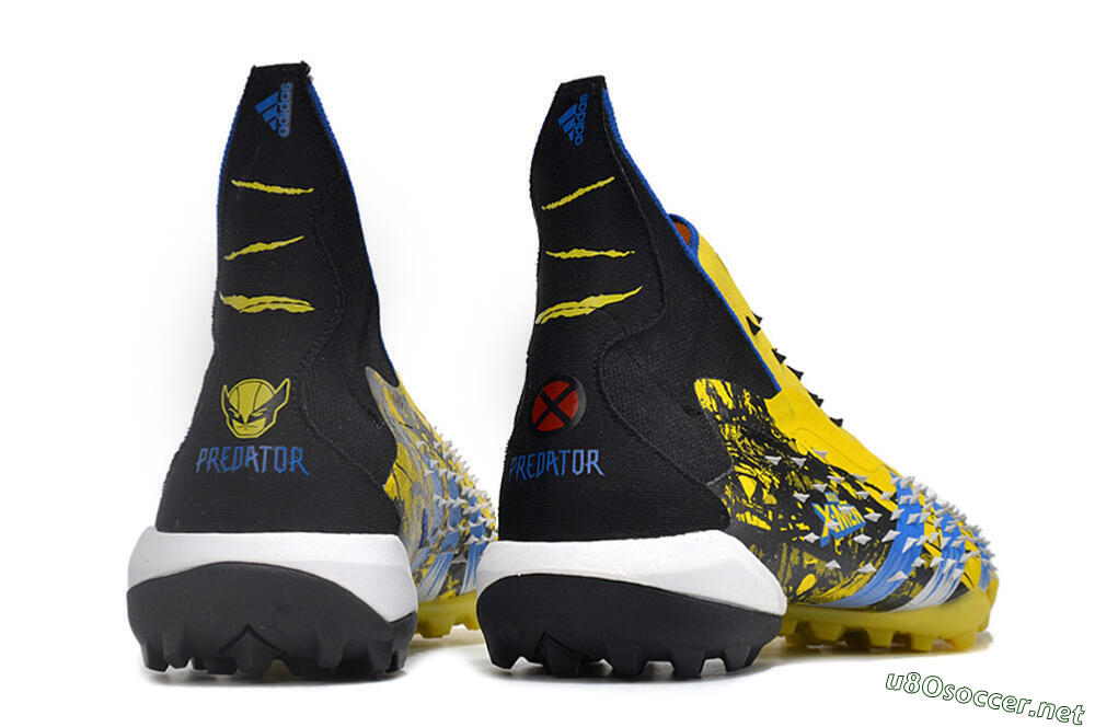Unisex Adidas Predator Freak.1 TF Football Shoes - Yellow/Black/Blue 6