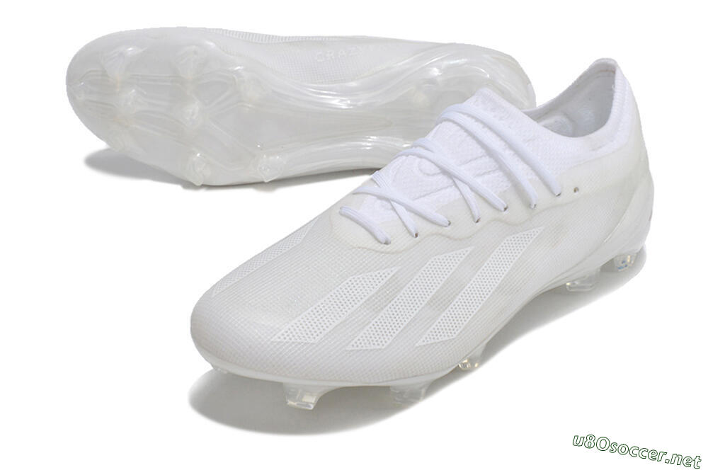 Men's Adidas X Crazyfast.1 FG Football Boots - White/White/White 3
